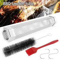 round stainless steel granule pipe barbecue tool accessories smoke generator absorb smoking network tube kitchen outdoor cooking