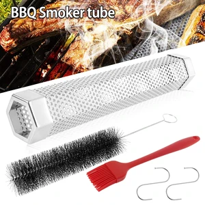 round stainless steel granule pipe barbecue tool accessories smoke generator absorb smoking network tube kitchen outdoor cooking free global shipping