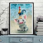 Алмазная живопись, животные, Моана, свинья и скала, алмазная вышивка, 5D полная квадратная круглая дрель, алмазная вышивка своими руками, мозаика