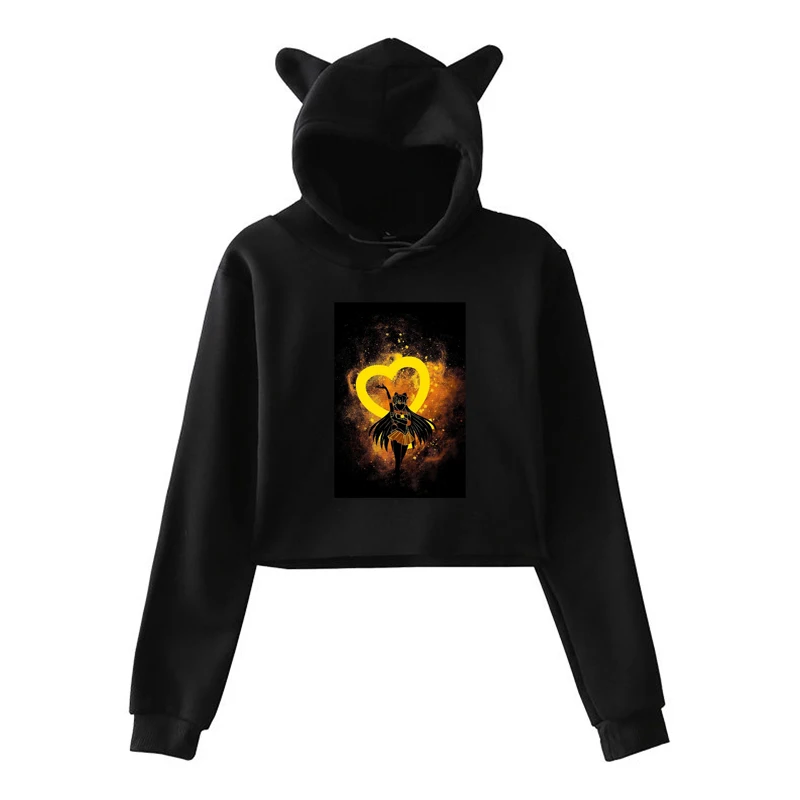 

Sailor Moon Crop Top Hoodies Hoodies Women Moon Princess Sweatshirts Anime Hip Hop Hoody Streetwear Tops Female