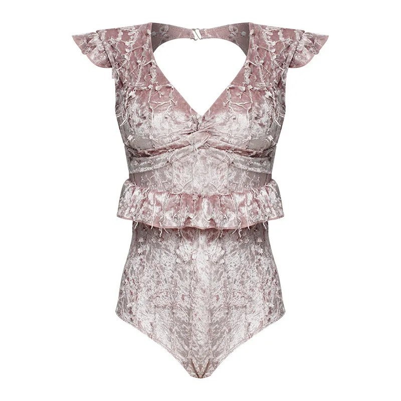 

Swimsuit Fused Female Plus Size Swimwear Ruches Trendy Swimming Suit For Women One Piece Bikini 2020 Bathing Ladies Mayo Swim