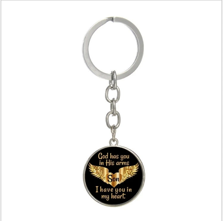 

2019 New Fashion Charm To Commemorate The Son of The Angel's Gift Glass Keychain