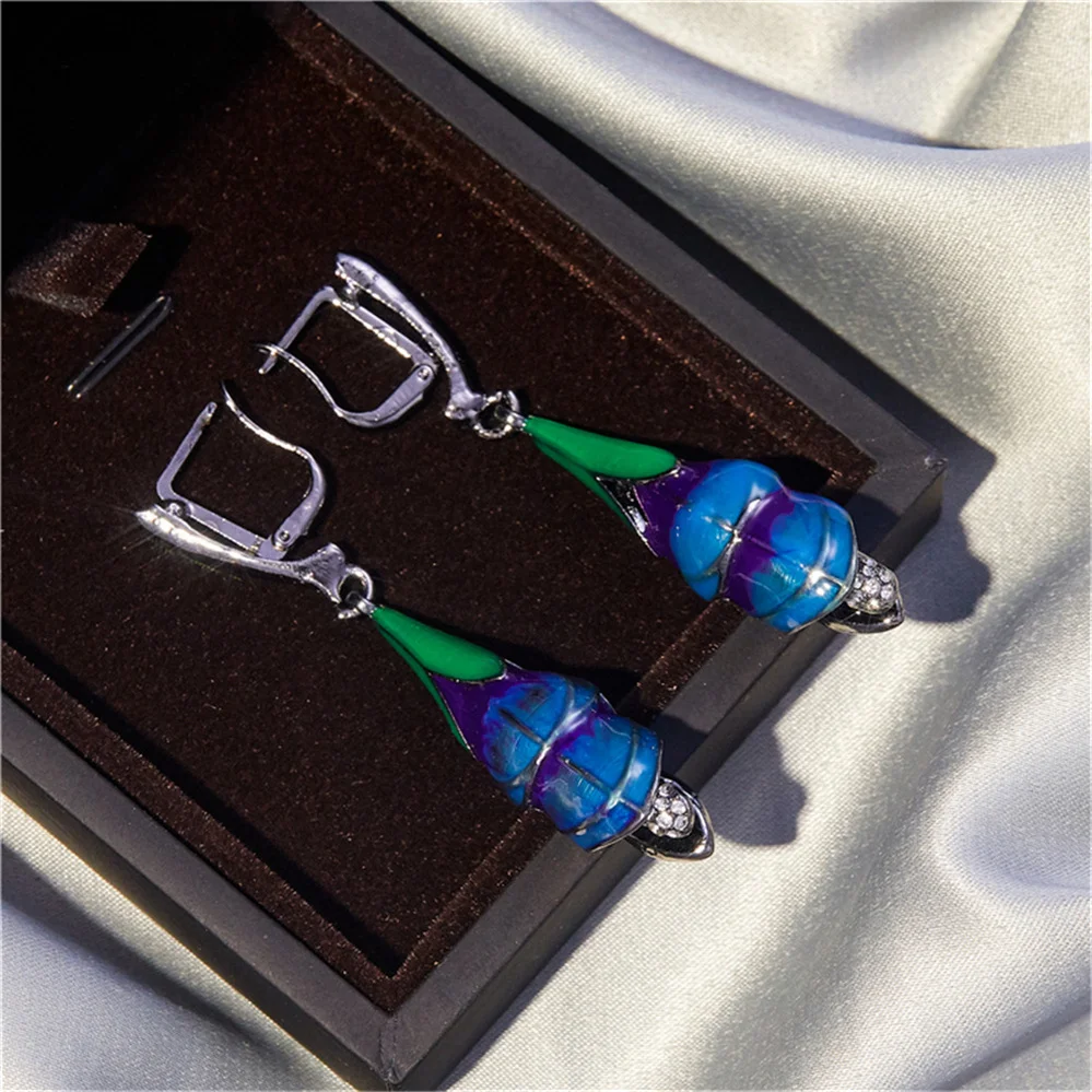 

Fashion Exquisite Purple Flower Earrings for Women Wedding Engagement Jewelry Accessories Mother's Day Gift Earrings Wholesale