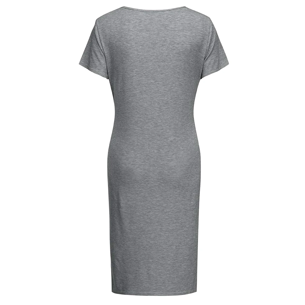 

Womens Maternity Dress Casual Summer Cotton Solid Daily Party Beach Wrap Dresses For Photography Prop