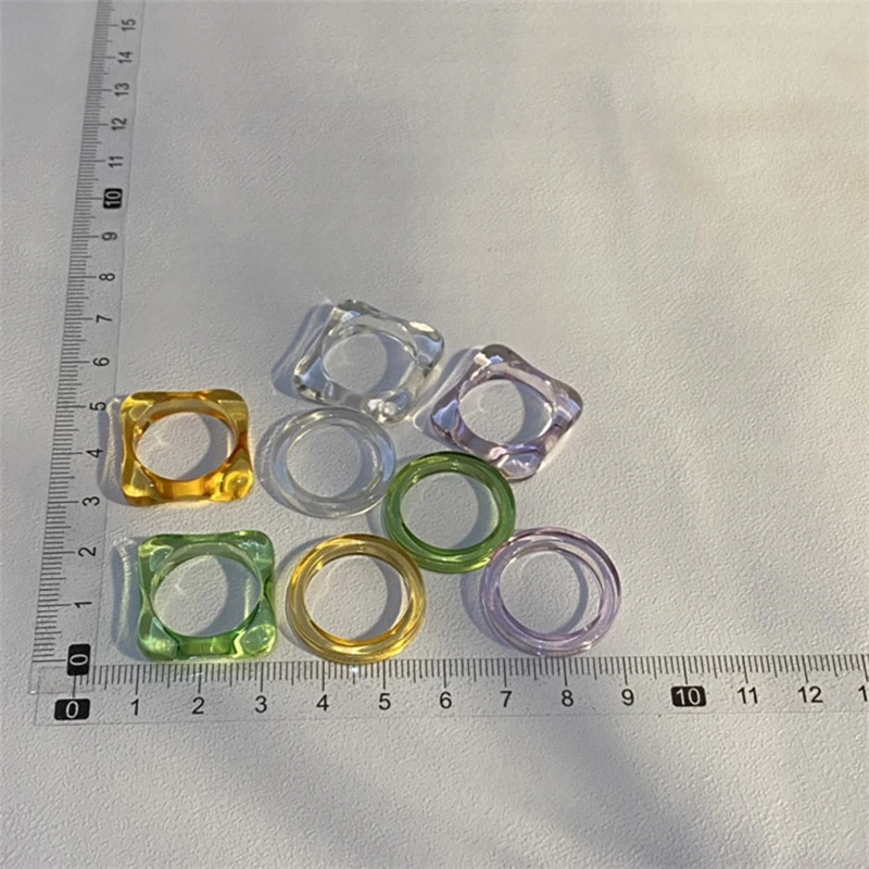 Набор колец на палец для женщин и девушек корейский прозрачный комплект из
