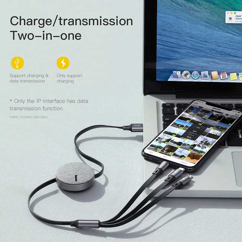 Baseus 3 в 1 USB кабель usb type C кабель для iPhone XR 11 Pro Max USB кабель для зарядного устройства портативный Micro USB кабель type USB-C кабель для передачи данных