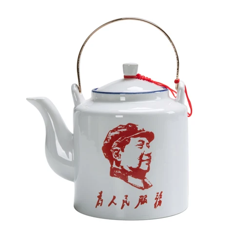 

Nostalgic Porcelain Teapot Ceramic Large Capacity Hotel Water Pitcher Large Kettle Lifting Handle Bubble Household Teapot