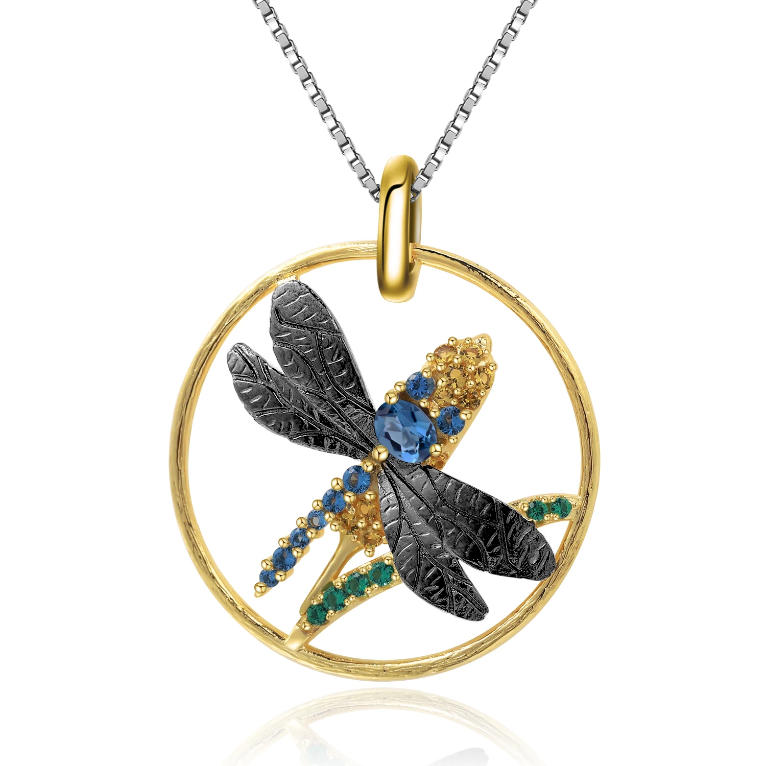 Женская подвеска в виде стрекозы из серебра 925 пробы|Подвески| |