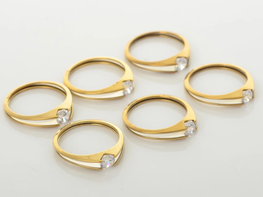 

" 36pc Wholesale Lots Korean Delicate Round Cubic Zircon Rings For Women Men Wedding Steel Ring Fashion Jewelry Gifts"