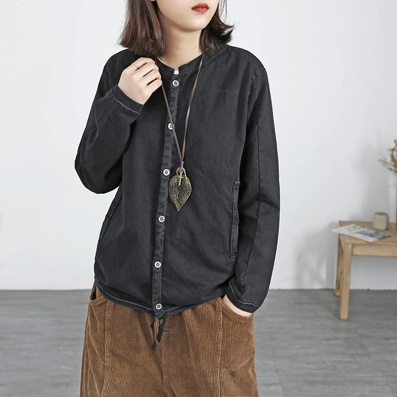 Cotton Women Jacket Original 2019 Spring Autumn Loose Thin Cardigan Long Sleeve Tops For | Женская одежда