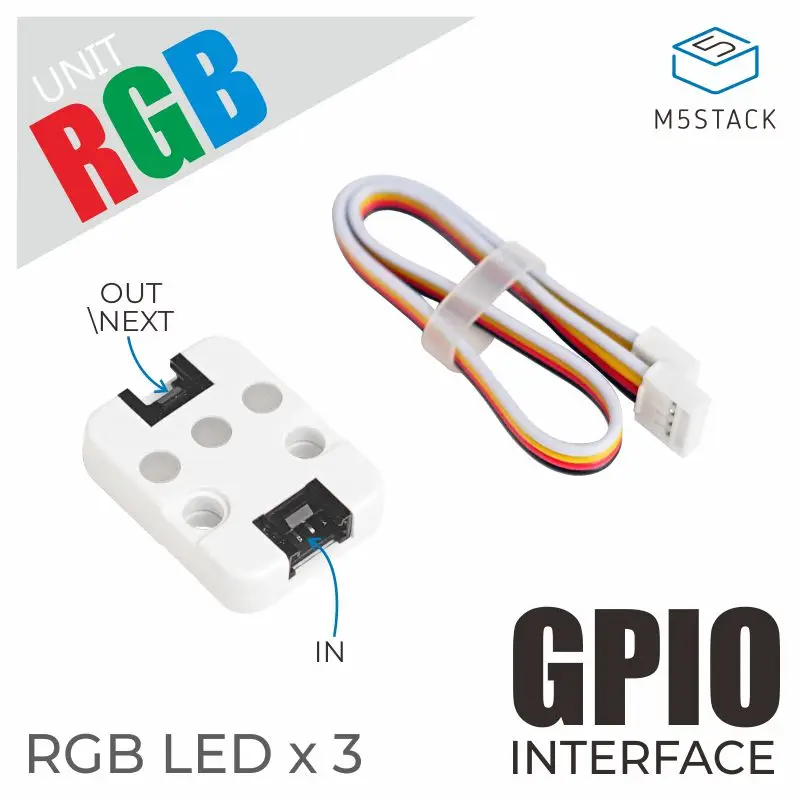 M5Stack официальный RGB светодиодный блок SK6812 Arduino Блокировка программа светофора