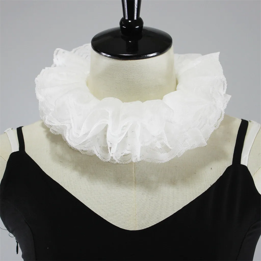 Женский многослойный ошейник из тюля воротник обманка с оборками чокер #40| |