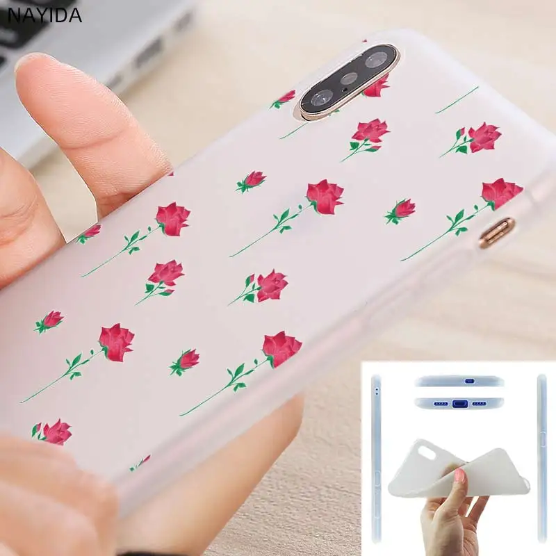 Мягкий силиконовый чехол для iPhone 13 12 11 Pro X XR XS Max Mini 8 7 6s 6 Plus SE 2020 с рисунком пионов