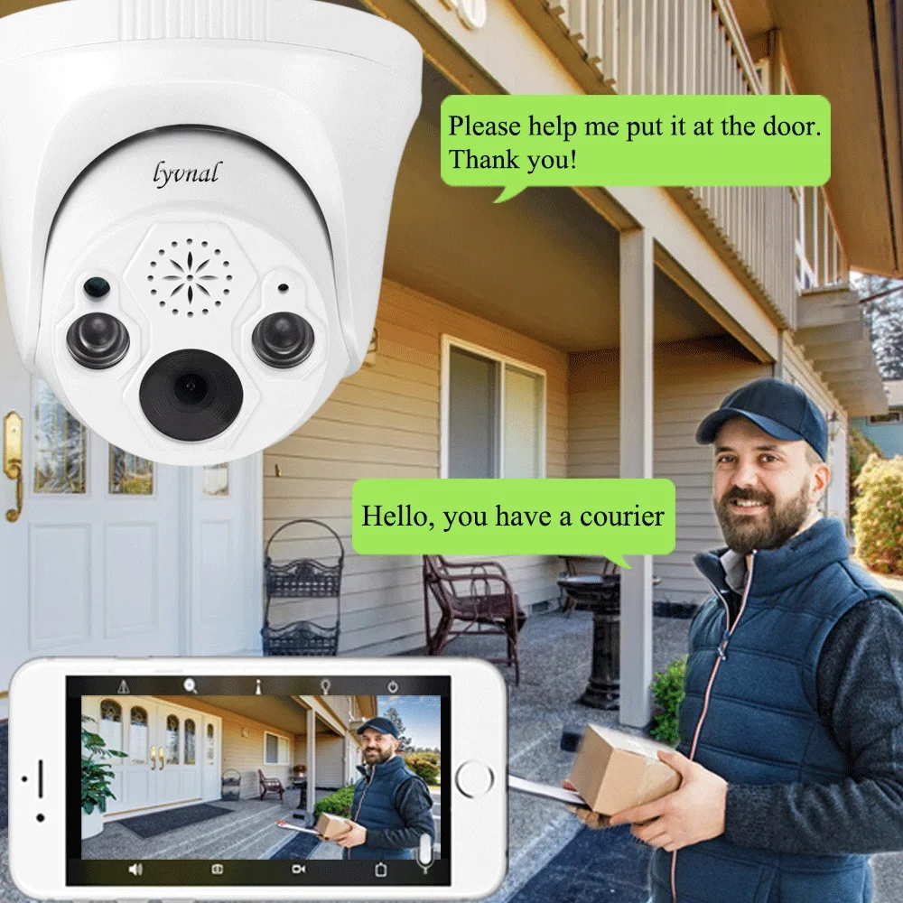 IP-камера видеонаблюдения LYVNAL Camhi H.265 5 МП Wi-Fi двусторонняя аудиосвязь веб-камера с