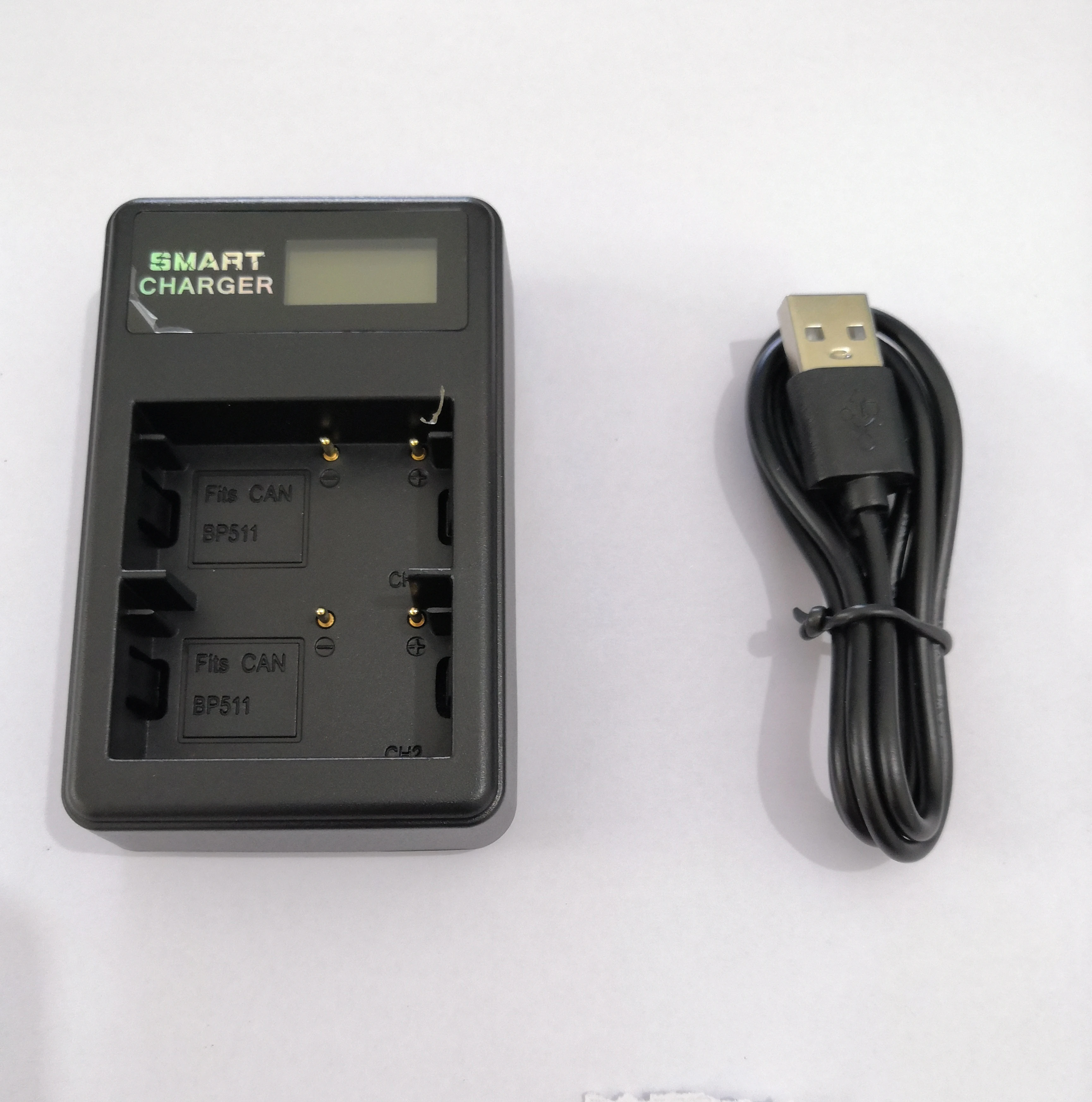 

Зарядное устройство со светодиодной подсветкой и двумя USB-портами для Canon BP-511 5D 50D 40D D60 300D D30 Battery