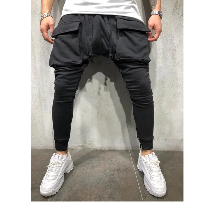 Мужские для тренажерного зала бега спортивные штаны повседневные Зауженные
