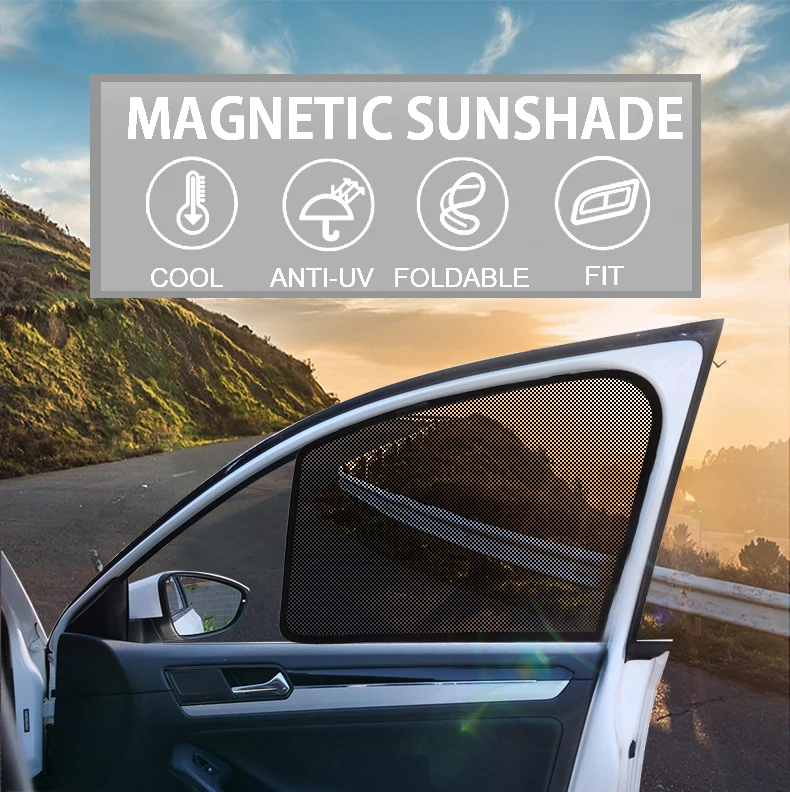 2 шт. магнитные автомобильные солнцезащитные шторы на передние и боковые окна для