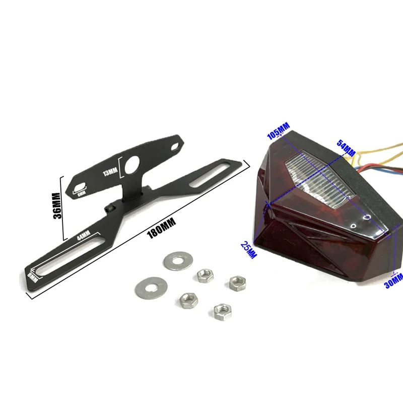 

Motorcycle Motorbike ATV Quad LED License Plate Rear Tail Stop Brake Indicator Light Lamp