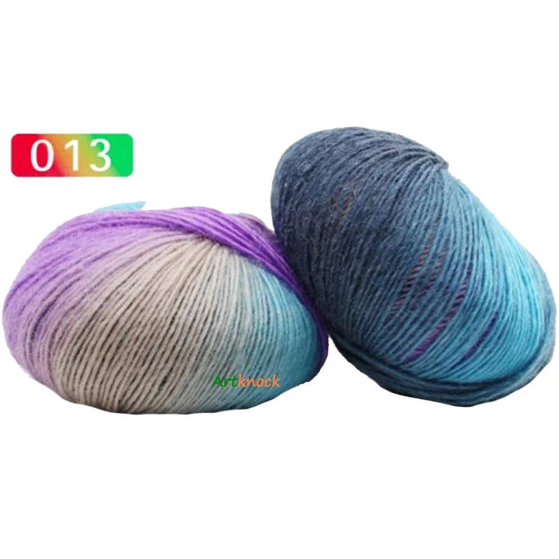 13 1pc 50 г Радужная пряжа, шерстяная пряжа для вязания крючком, необычная пряжа для вязания Ланы, пряжа для ручного вязания, цветная мягкая тонкая пряжа - Цвет: 13 1pc