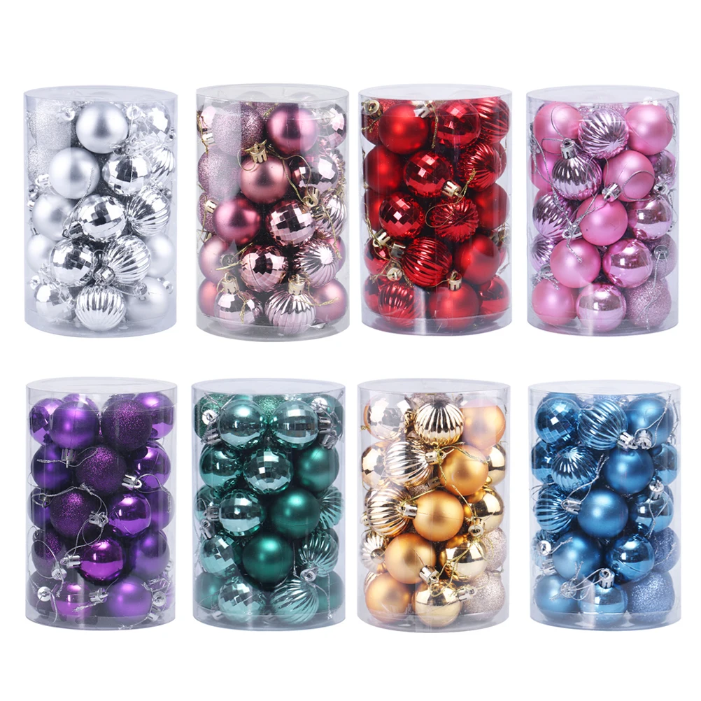 34 шт. 4 см рождественские шары блестящие украшения для рождественской елки
