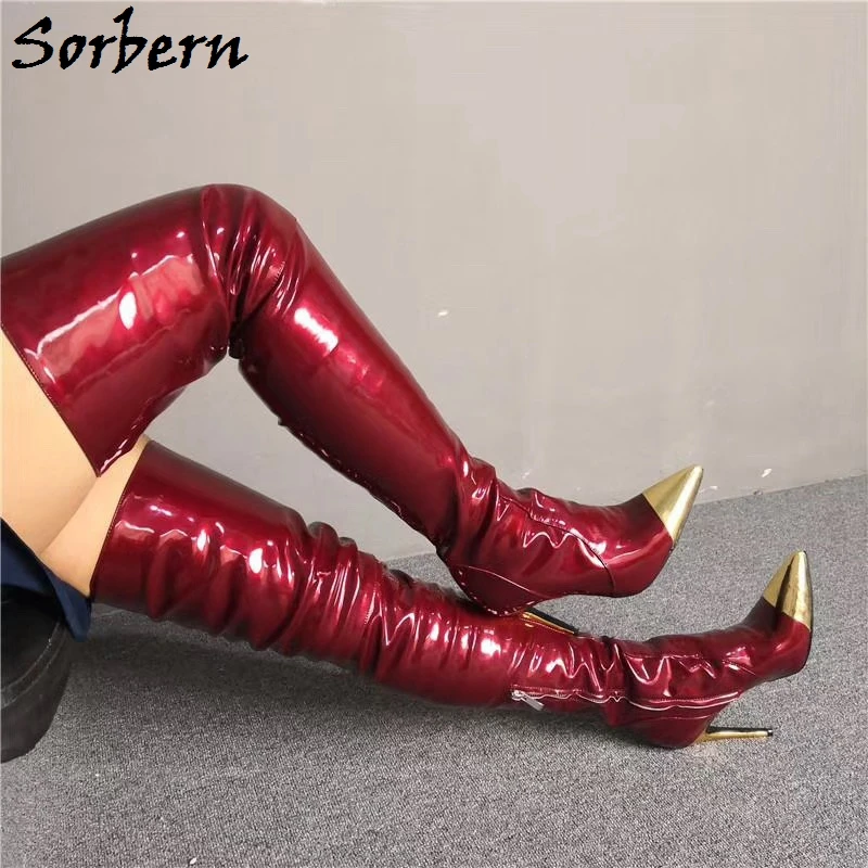 Sorbern/высокие сапоги до бедра Королевского синего цвета женские на высоком