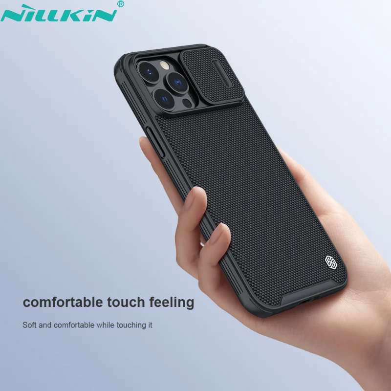

Чехол NILLKIN для iPhone 13 Pro Max, защита объектива, скользящий чехол, текстура Pro, нейлоновое волокно для iPhone 13/13 Pro, устойчивый к царапинам чехол