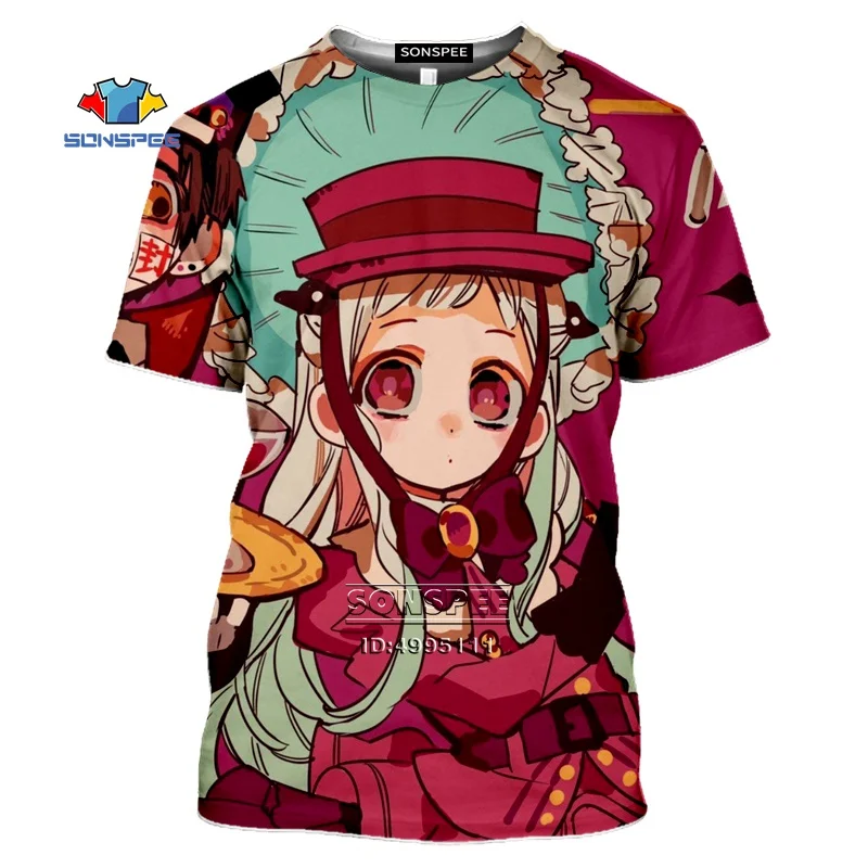 

SONSPEE Anime Toilet-Bound Hanako-kun Men's T-shirt 3D Print Summer Casual T shirt Anime Girls boys Fitness Oversized Shirt Tees