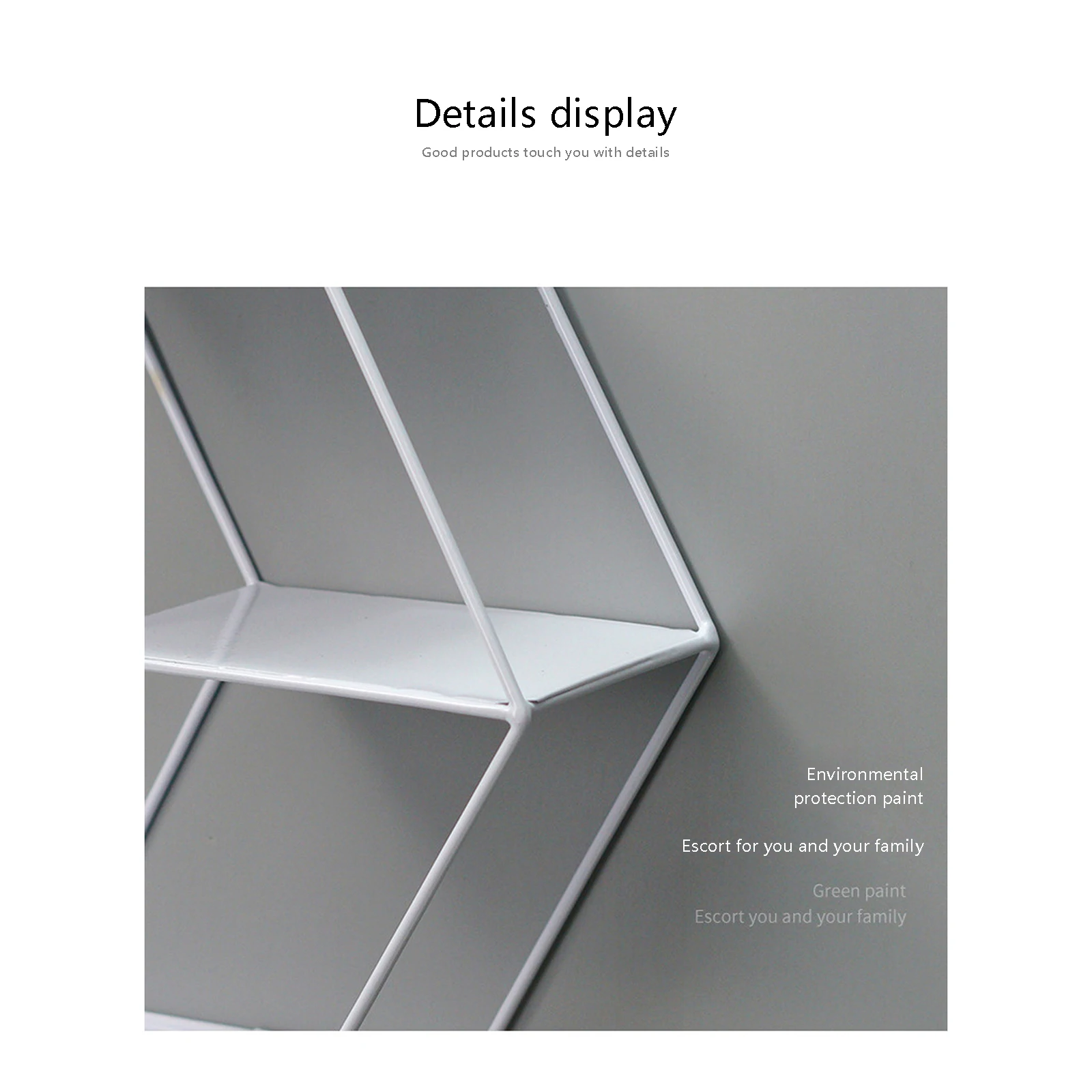 

Black White Creative Decoration Hexagonal Wall Shelf Three-Layer Geometric Iron Lattice Simple Modern Decorative Shelf Hanger