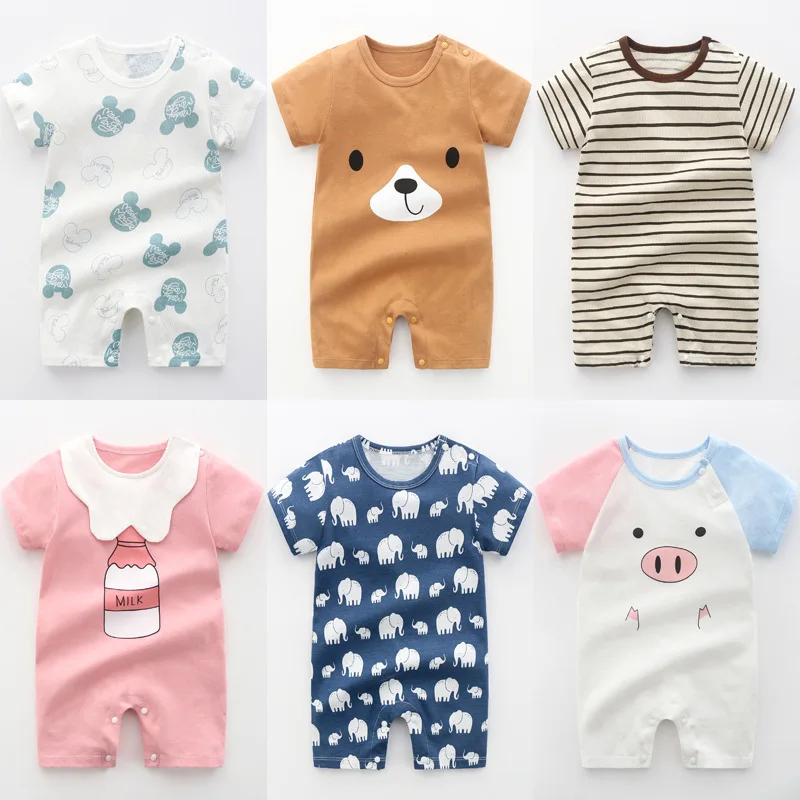 Боди с коротким рукавом для новорожденных комбинезон маленьких мальчиков и