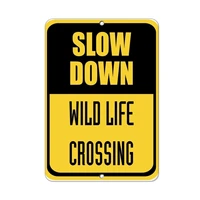 new metal sign aluminum sign slow down wild life crossing traffic sign plaque for outdoor indoor 8x12