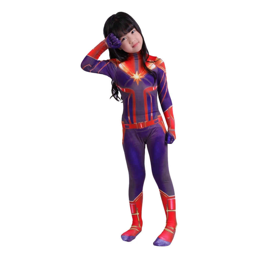 Женский объемный костюм Zentai капитана Карола данверса для косплея супергерой