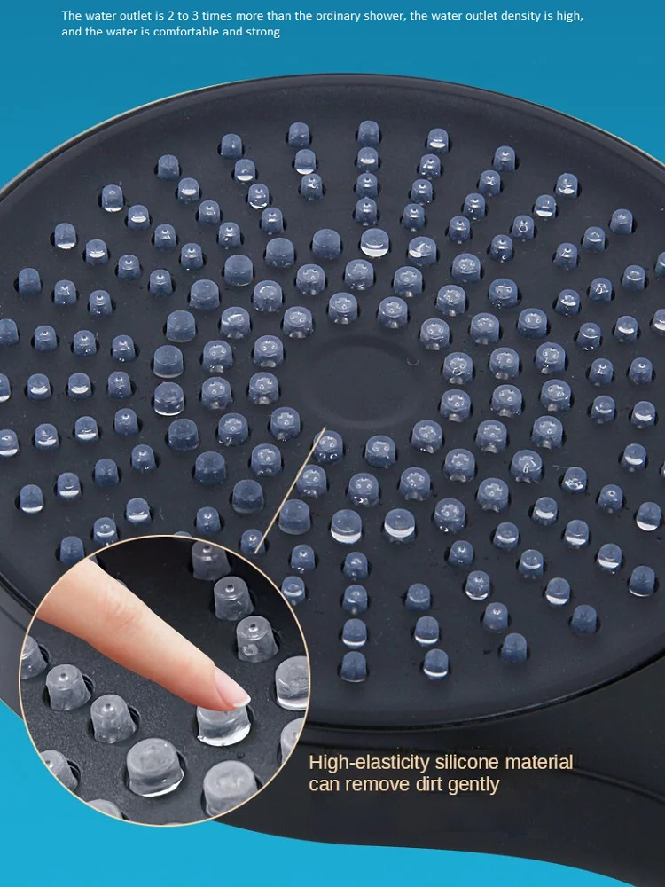 shower head with 12cm panel liquid silicone outlet hole high pressure water saving three speed adjustable bathroom accessories free global shipping