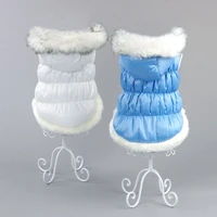 new velvet padded dog winter vest pet clothes autumn and winter hooded princess cotton coat teddy dog clothes 4 colors