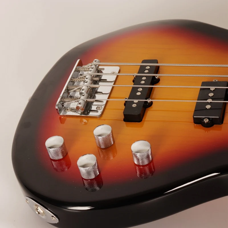 Хорошее качество 4 струнная электрическая бас гитара sunburst Цвет Полный липа тела Канада клен шеи пена чехол
