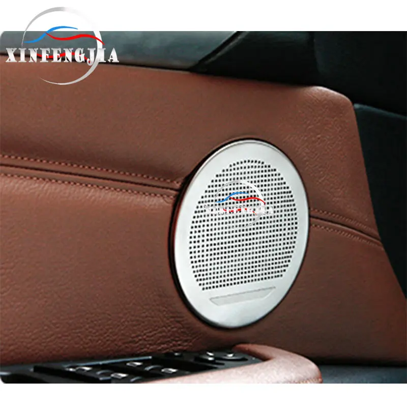 

For BMW X3 X4 F25 F26 11-17 & 5GT F07 11-17 & X5 X6 E70 E71 07-14 4PCS Speaker Audio Ring Decoration Trim