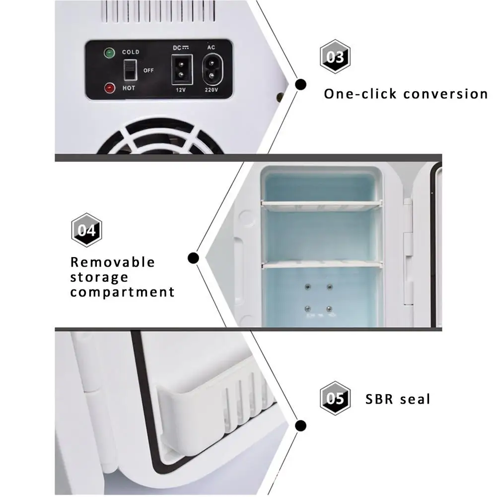 12V Refrigerator Freezer Heater 6L mini fridge Car Cooler Warmer Electric Fridge Portable Icebox Travel | Автомобили и мотоциклы