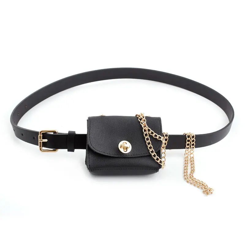 Женская поясная сумка Кожаная однотонная мессенджер из ПУ кожи с кольцом и