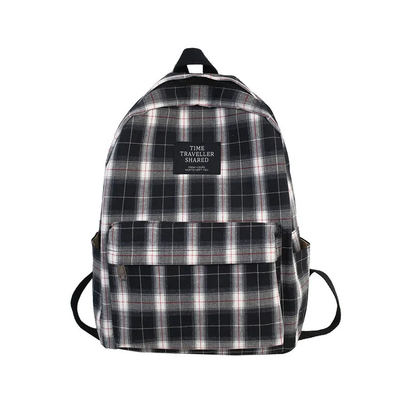 

Fashion women's messenger bag student backpack women's plaid bag canvas soft back campus style backpack women's shoulder bag