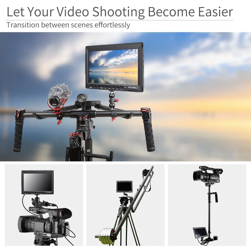 Камера FEELWORLD FW759 7 дюймовый IPS HD DSLR монитор 4K HDMI 1280x800 ЖК дисплей видео помощник для