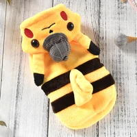 yellow soft flannel dog clothes cartoon design animal shaped corgi french bulldog terrier hoodie for small pet puppies drop ship