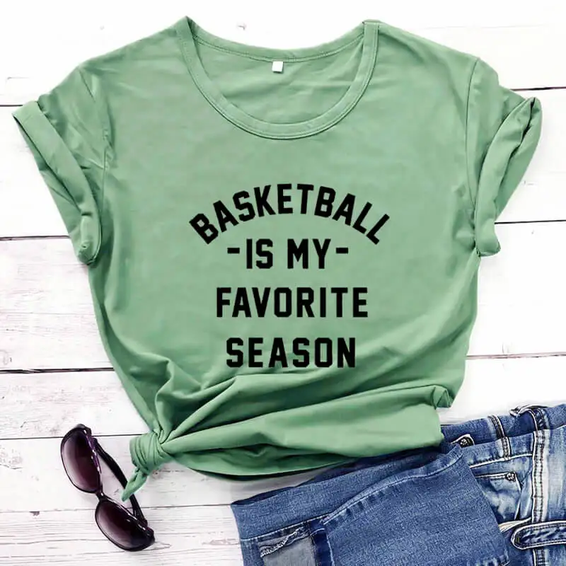 Баскетбольный мяч мой любимый сезон забавная модель 100% футболка для влюбленных