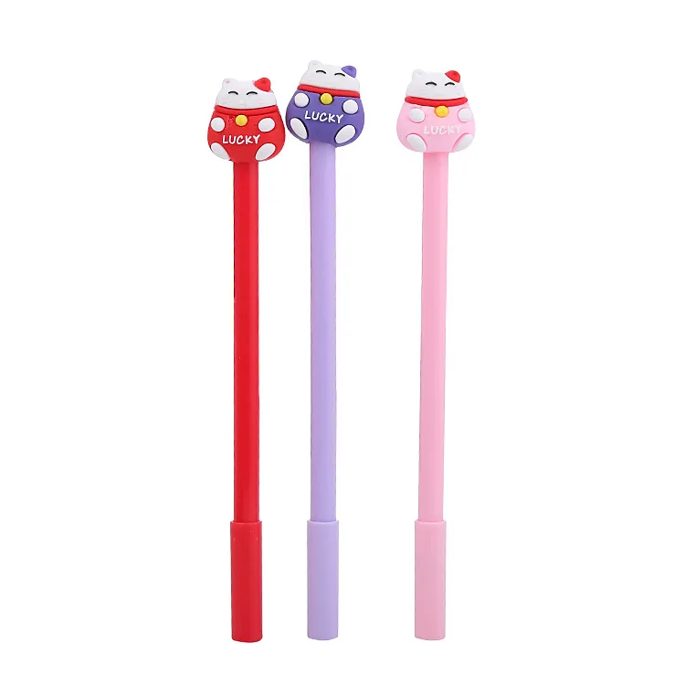 

36 pcs/lot Kawaii Lucky Cat Gel Pen Cute 0.5mm black ink Signature Pen School Office writing Supplies Promotional Gift