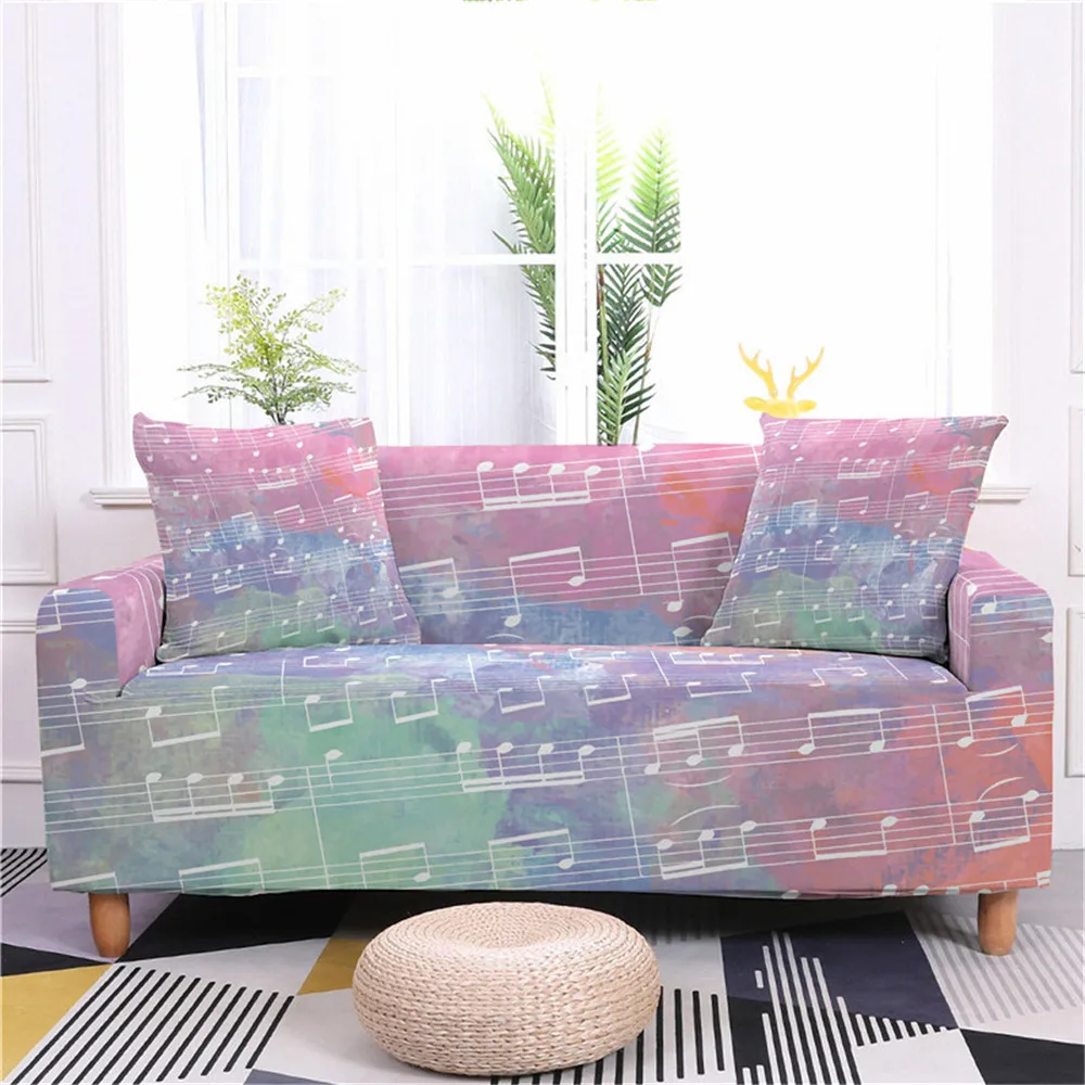 

Color Printed Stretch Sofa Covers Furniture Protector Polyester Couch Cover For Living Room 1/2/3/4-seater Arm Chair Cover