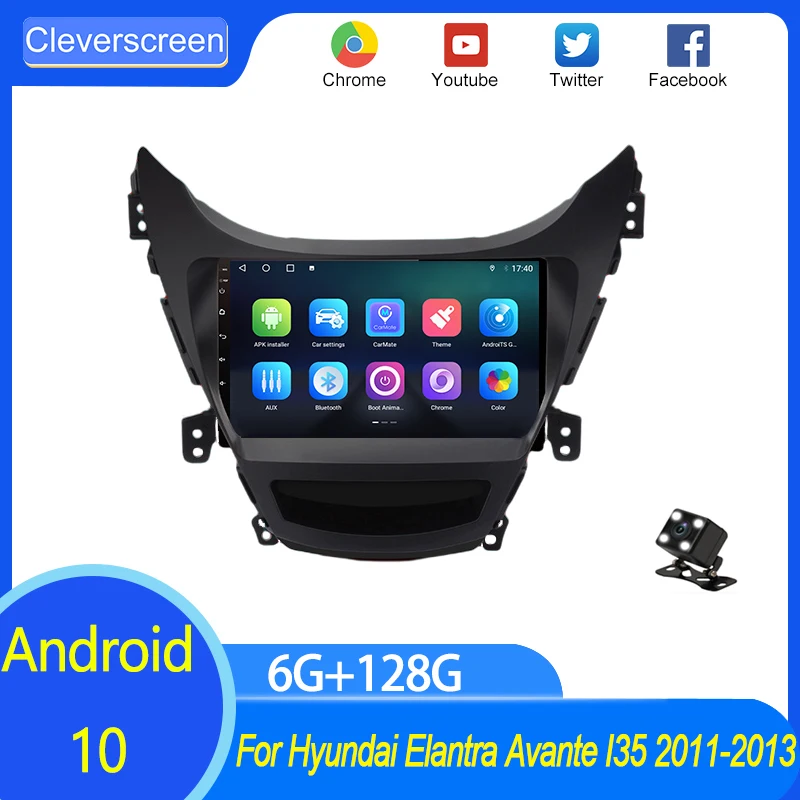 

Android 10.0 6G128G For Hyundai Elantra Avante MD I35 2011-2013 2 din Android Auto Radio Carplay 4G Car Multimedia GPS DSP