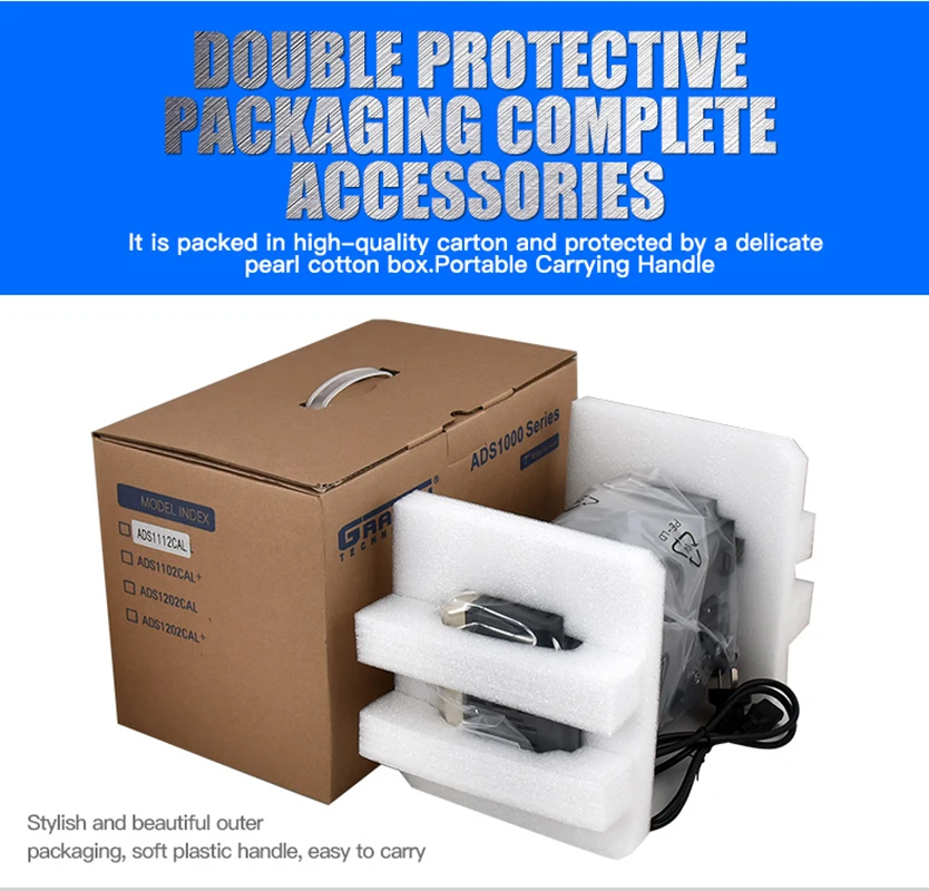 

A-BF Digital Oscilloscope 200MHz 110MHz 2 Channels 1GSa/s Portable Real Time Sample Rate Color Screen Oscilloscope