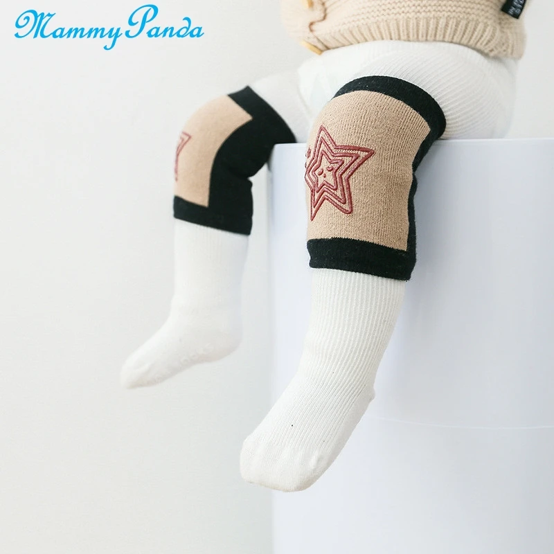 Теплые Детские наколенники с милыми звездами защитные для малышей девочек |