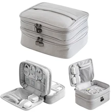 Acoki Travel Electronics Organiser,Double Layer Carrying Pouch for Power Bank, Phone, Charger, USB Cables and U Disk Accessories