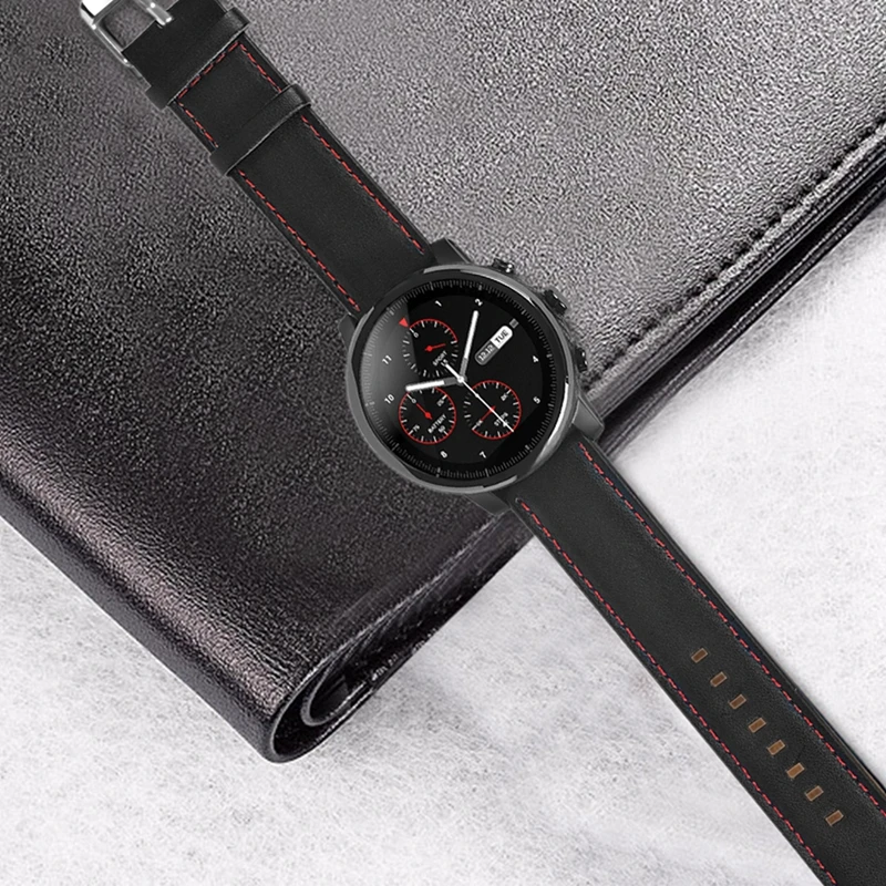 Ремешок-браслет из искусственной кожи для Xiaomi Huami Amazfit GTR 47 мм Smart Watch Band сменный ремешок 22 мм для Amazfit Stratos 2/2S Correa