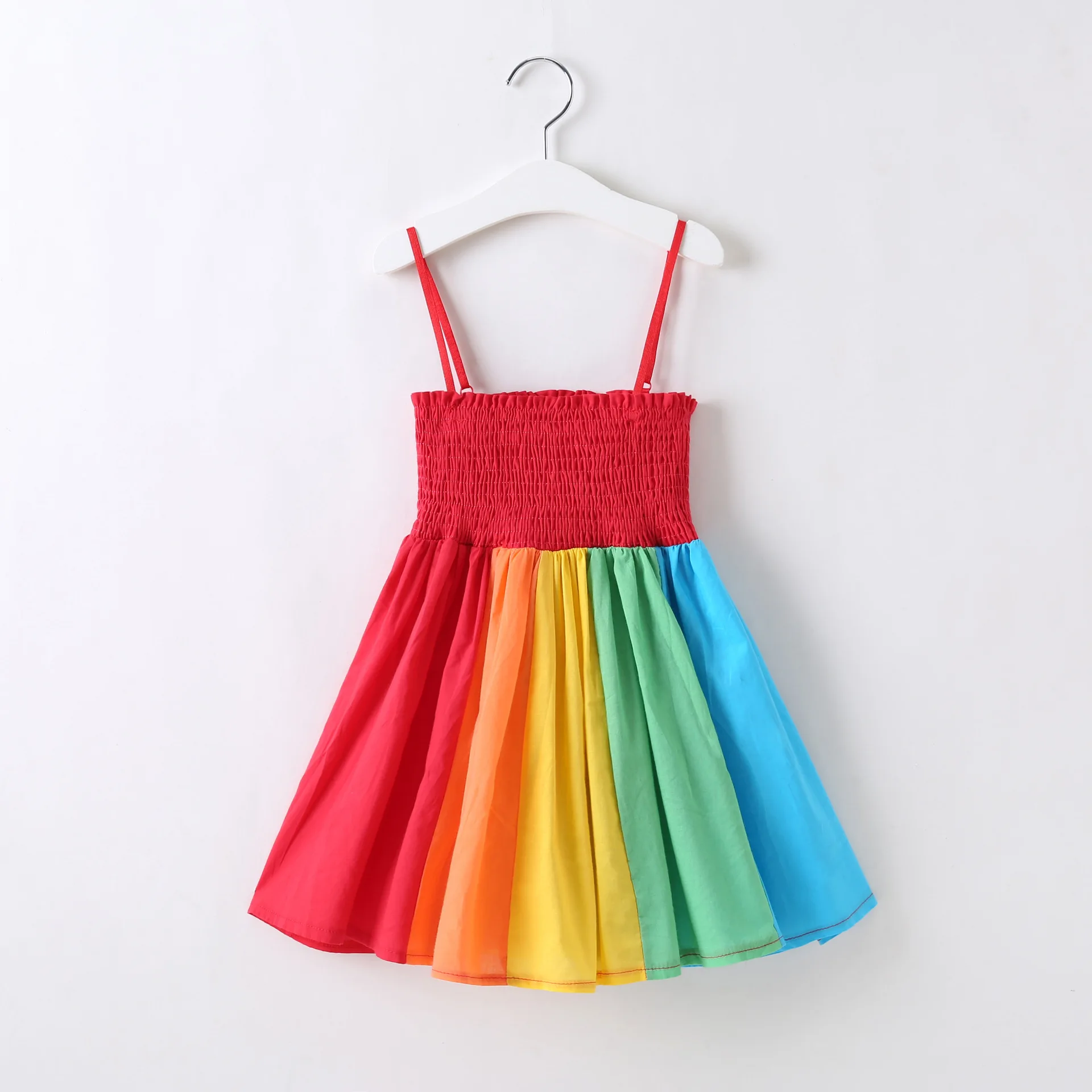 

New Girls' dresses princess dresses rainbow summer factory direct sales boutique promotions high-quality dresses