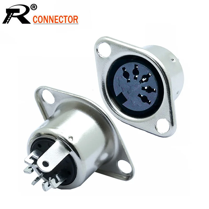 10 шт./лот 5-контактный разъем DIN для монтажа на панели 5-полюсный пайки